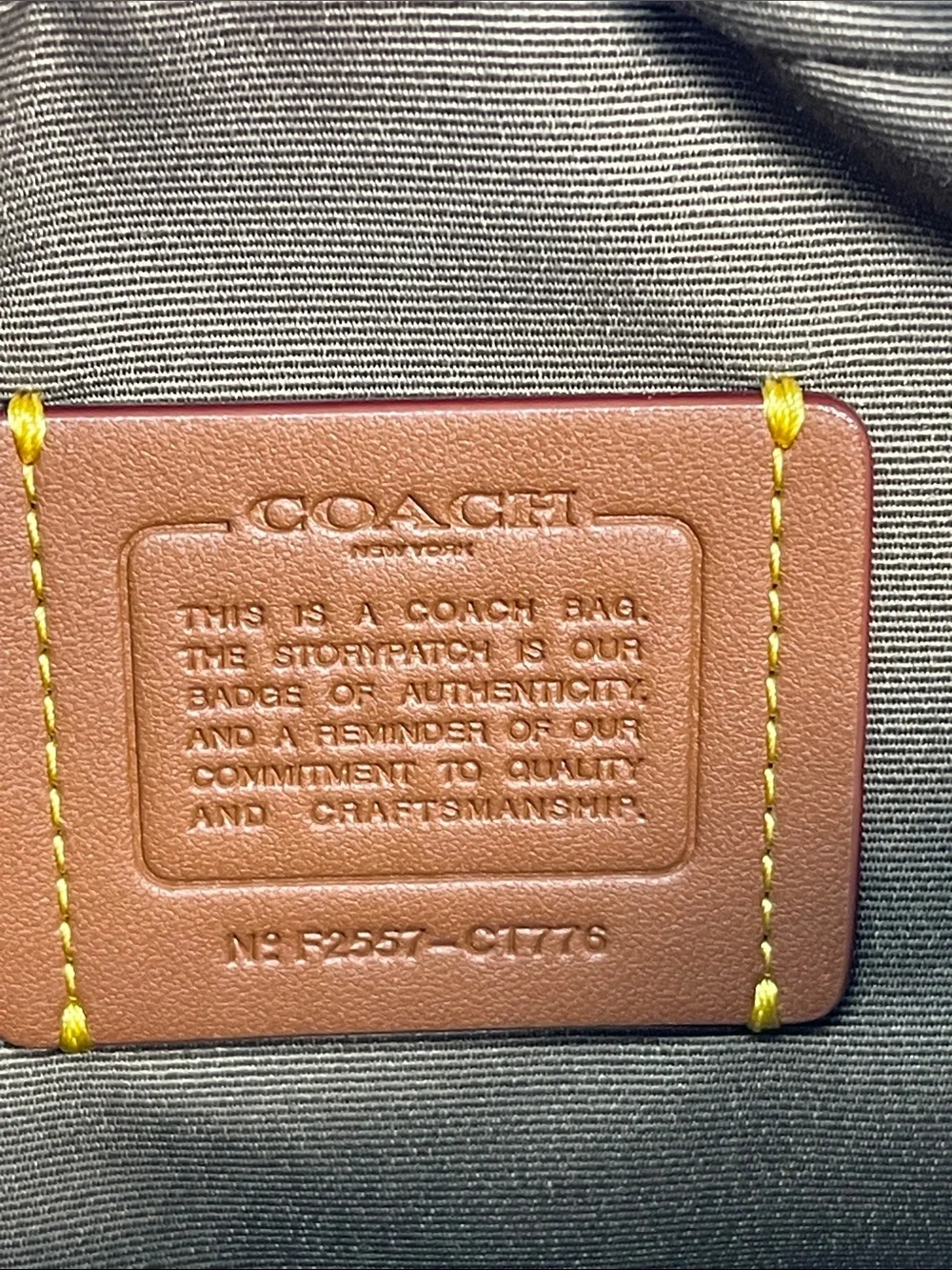 Coach F2557-CT776 Satchel Crossbody Dark Stone Leather Bag